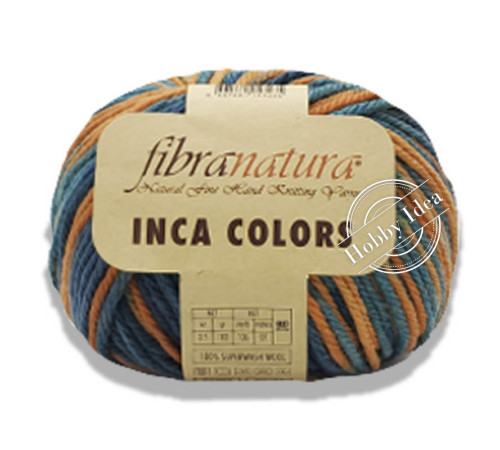 Fibra Natura Inca Colors 44044 Тыквенный морской синий