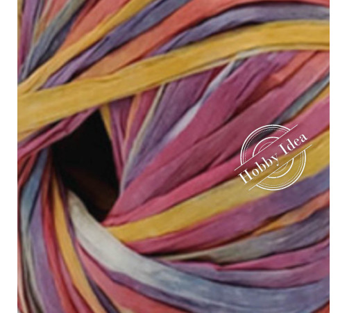 Fibra Natura Raffia Multi 11701 Оранжево-белый
