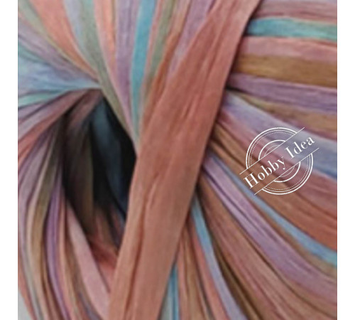 Fibra Natura Raffia Multi 11710 Изумрудно-кораллово-бордовый