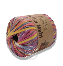 Fibra Natura Raffia Multi 11701 Оранжево-белый