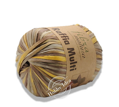 Fibra Natura Raffia Multi 11704 Коричнево-бежево-жёлтый