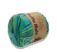Fibra Natura Raffia Multi 11705 Бирюзово-салатовый