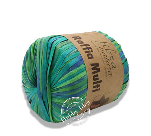 Fibra Natura Raffia Multi 11705 Бирюзово-салатовый