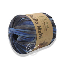 Fibra Natura Raffia Multi 11707 Сине-серо-чёрный