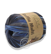 Fibra Natura Raffia Multi 11707 Сине-серо-чёрный