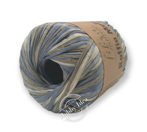 Fibra Natura Raffia Multi 11709 Бежево-синий