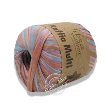 Fibra Natura Raffia Multi 11710 Изумрудно-кораллово-бордовый