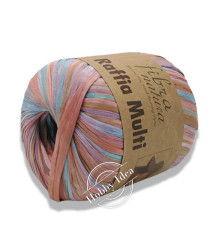Fibra Natura Raffia Multi 11710 Изумрудно-кораллово-бордовый