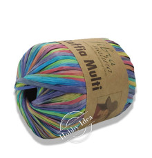 Fibra Natura Raffia Multi 11712 Красно-зелёно-синий