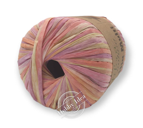 Fibra Natura Raffia Multi 11713 Розово-жёлтый