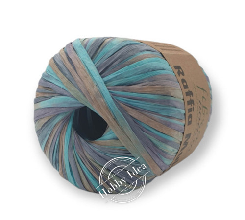 Fibra Natura Raffia Multi 11714 Голубо-коричневый