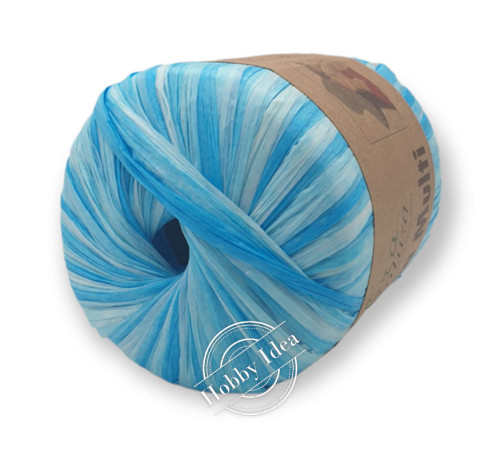 Fibra Natura Raffia Multi 11720 Бирюзово-белый