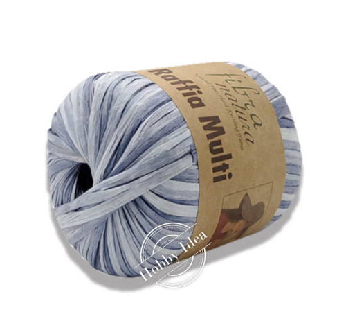 Fibra Natura Raffia Multi 11726 Сине-тёмно-голубой
