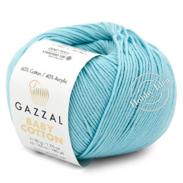 Gazzal Baby Cotton 3451 Нежная бирюза из категории Gazzal Baby Cotton
