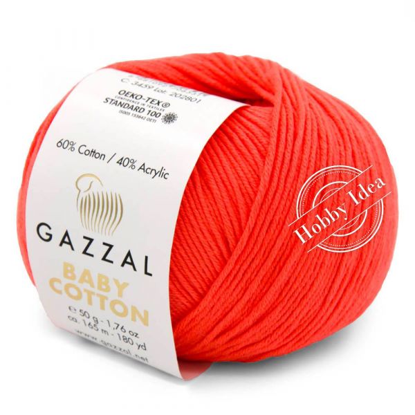 Gazzal Baby Cotton 3459 Неоновый алый из категории Gazzal Baby Cotton