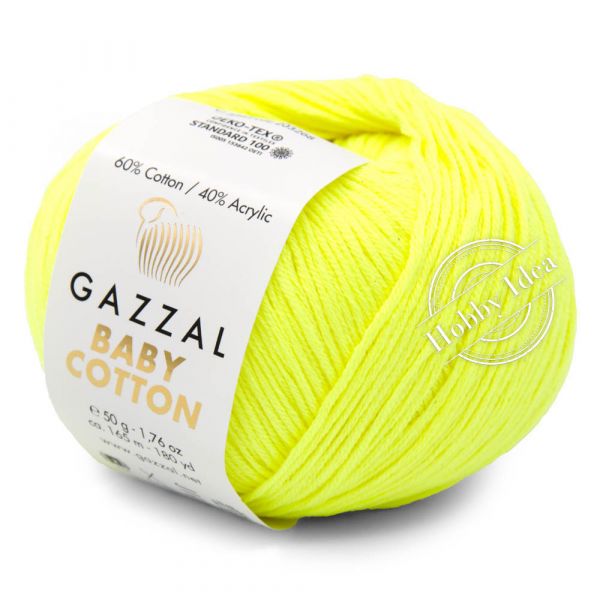 Gazzal Baby Cotton 3462 Неоновый жёлтый из категории Gazzal Baby Cotton