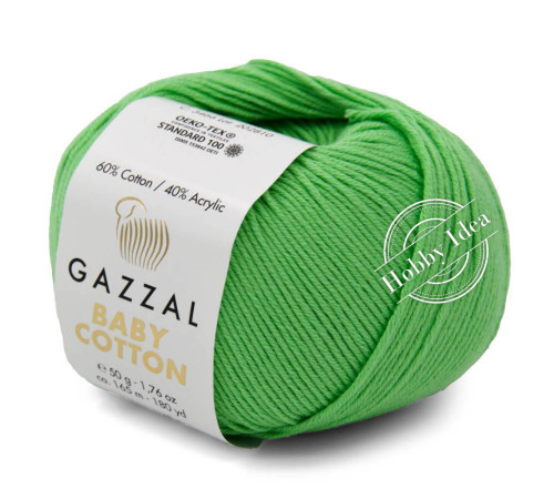 Gazzal Baby Cotton 3466 Ярко-зелёный