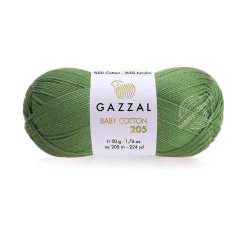 Gazzal Baby Cotton 205 516 Натуральный зелёный