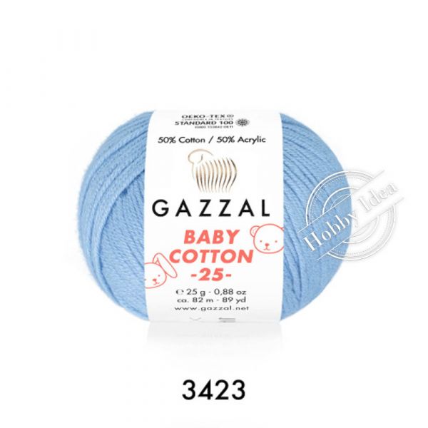 Gazzal Baby Cotton 25 3423 Небесно-голубой из категории Gazzal Baby Cotton 25