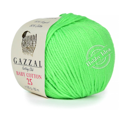 Gazzal Baby Cotton 25 3427 Неоновый зеленый