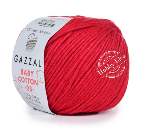 Gazzal Baby Cotton 25 3443 Красный мак