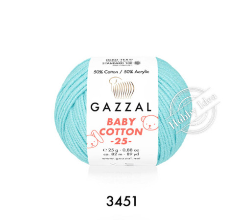 Gazzal Baby Cotton 25 3451 Нежная бирюза