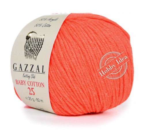 Gazzal Baby Cotton 25 3459 Неоновый алый