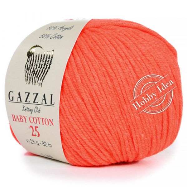 Gazzal Baby Cotton 25 3459 Неоновый алый из категории Gazzal Baby Cotton 25