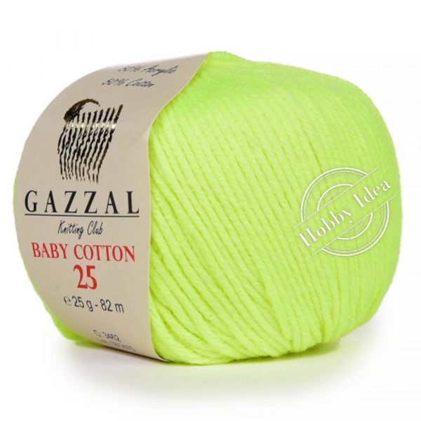 Gazzal Baby Cotton 25 3462 Неоновый жёлтый из категории Gazzal Baby Cotton 25