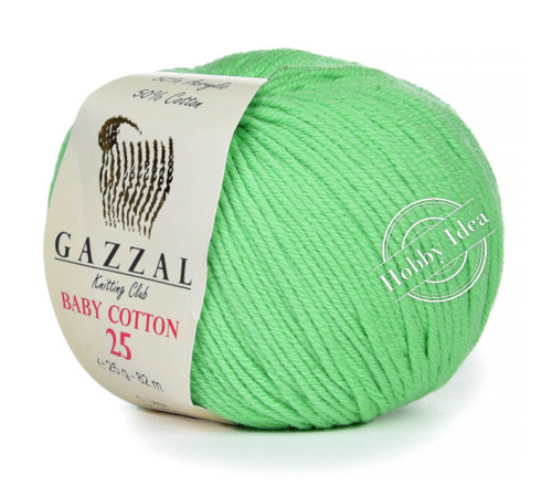 Gazzal Baby Cotton 25 3466 Ярко-зелёный