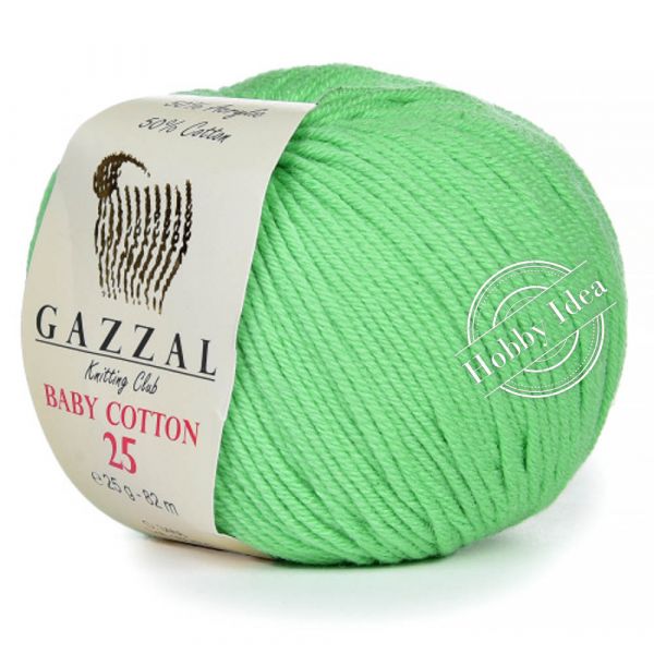 Gazzal Baby Cotton 25 3466 Ярко-зелёный из категории Gazzal Baby Cotton 25