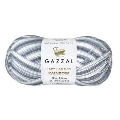 Gazzal Baby Cotton Rainbow 476 Бело-серый