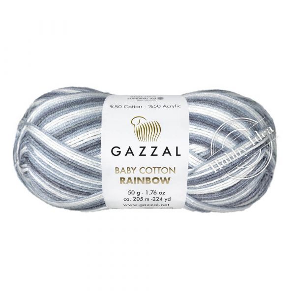 Gazzal Baby Cotton Rainbow 476 Бело-серый из категории Gazzal Baby Cotton Rainbow
