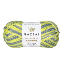 Gazzal Baby Cotton Rainbow 479 Жёлто-серый