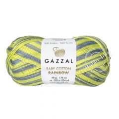 Gazzal Baby Cotton Rainbow 479 Жёлто-серый