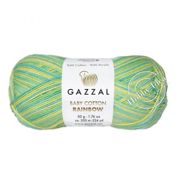Gazzal Baby Cotton Rainbow 480 Зелёно-бирюзовый из категории Gazzal Baby Cotton Rainbow