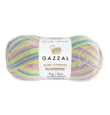 Gazzal Baby Cotton Rainbow 481 Жёлто-розово-голубой