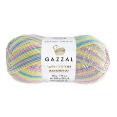 Gazzal Baby Cotton Rainbow 481 Жёлто-розово-голубой