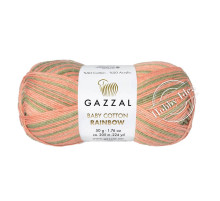 Gazzal Baby Cotton Rainbow 483 Персиково-зелёный