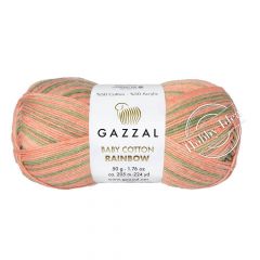 Gazzal Baby Cotton Rainbow 483 Персиково-зелёный