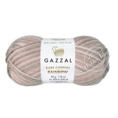 Gazzal Baby Cotton Rainbow 485 Коричнево-серый