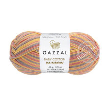 Gazzal Baby Cotton Rainbow 487 Жёлто-красно-голубой