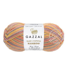Gazzal Baby Cotton Rainbow 487 Жёлто-красно-голубой