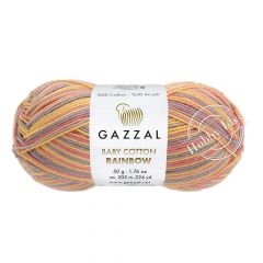 Gazzal Baby Cotton Rainbow 487 Жёлто-красно-голубой