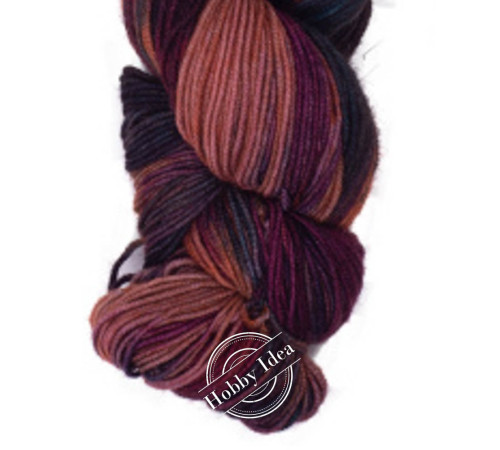 Gazzal Happy Feet 3261 Тёмно-сиренево-чёрно-светло-персиковый