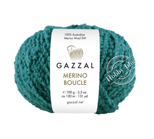 Gazzal Merino Boucle 3770 Зеленый петроль