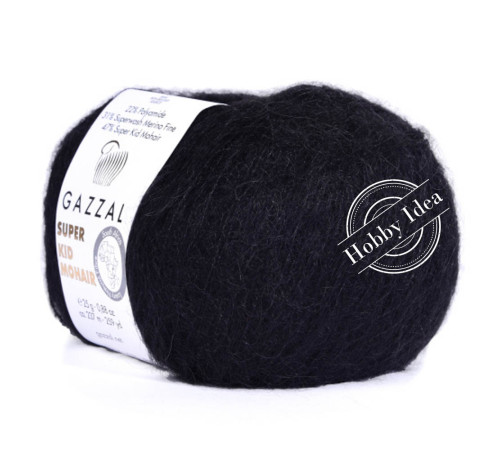 Gazzal Super Kid Mohair 64409 Чёрный