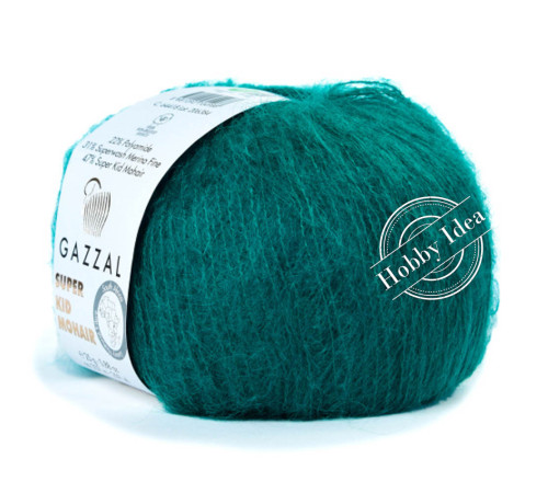 Gazzal Super Kid Mohair 64418 Тёмный сине-зелёный