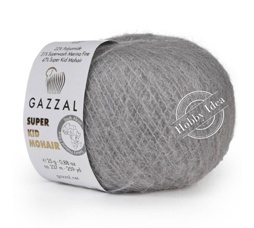Gazzal Super Kid Mohair 64438 Тёплый серый