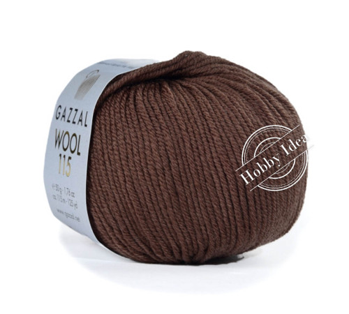Gazzal Wool 115 3312 Горький шоколад